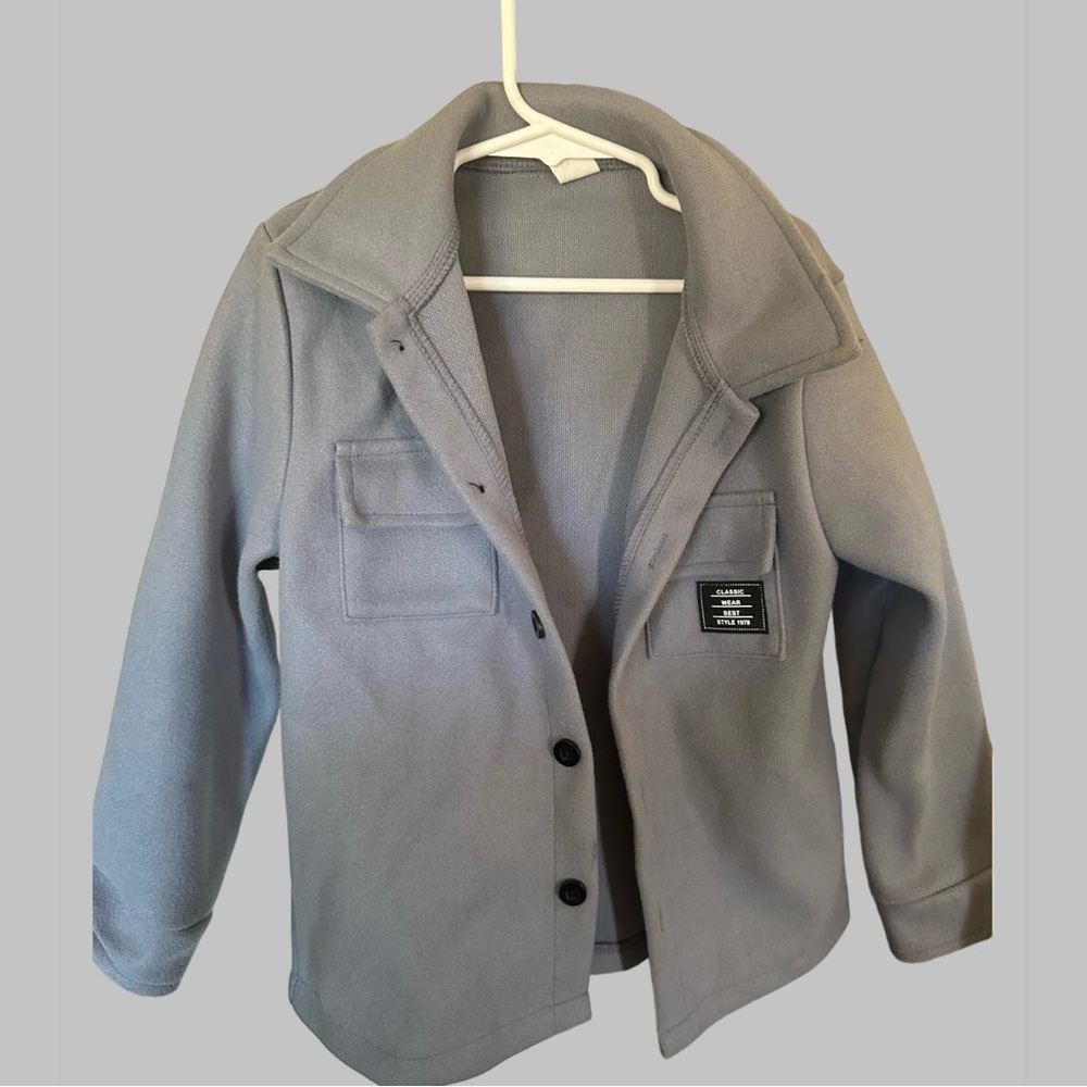 Boys dark gray pea coat size 6